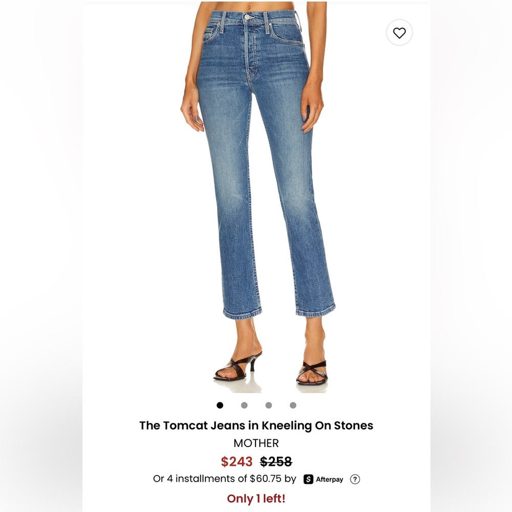 Mother Women's Blue Tomcat Jeans in Kneeling on Stones